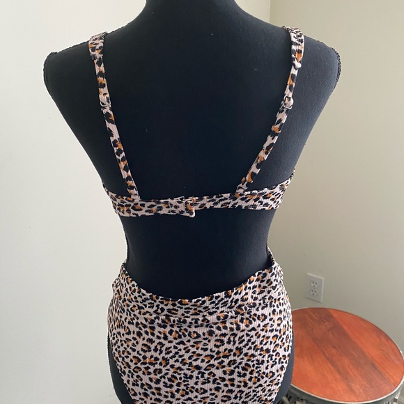 Target Women's Cheetah High Waisted Bathing Suit - Picture 3 of 6